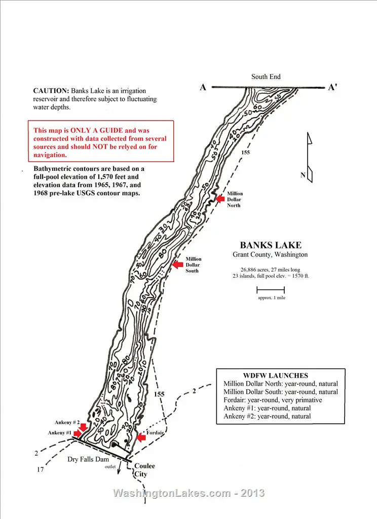 Banks Lake Depth Chart