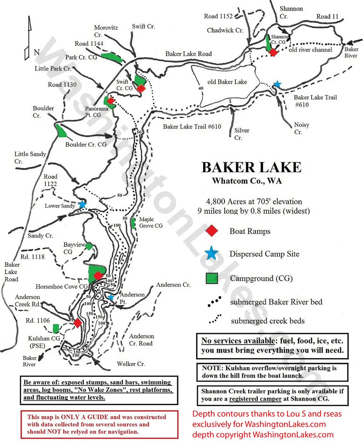 Baker Lake Depth Chart