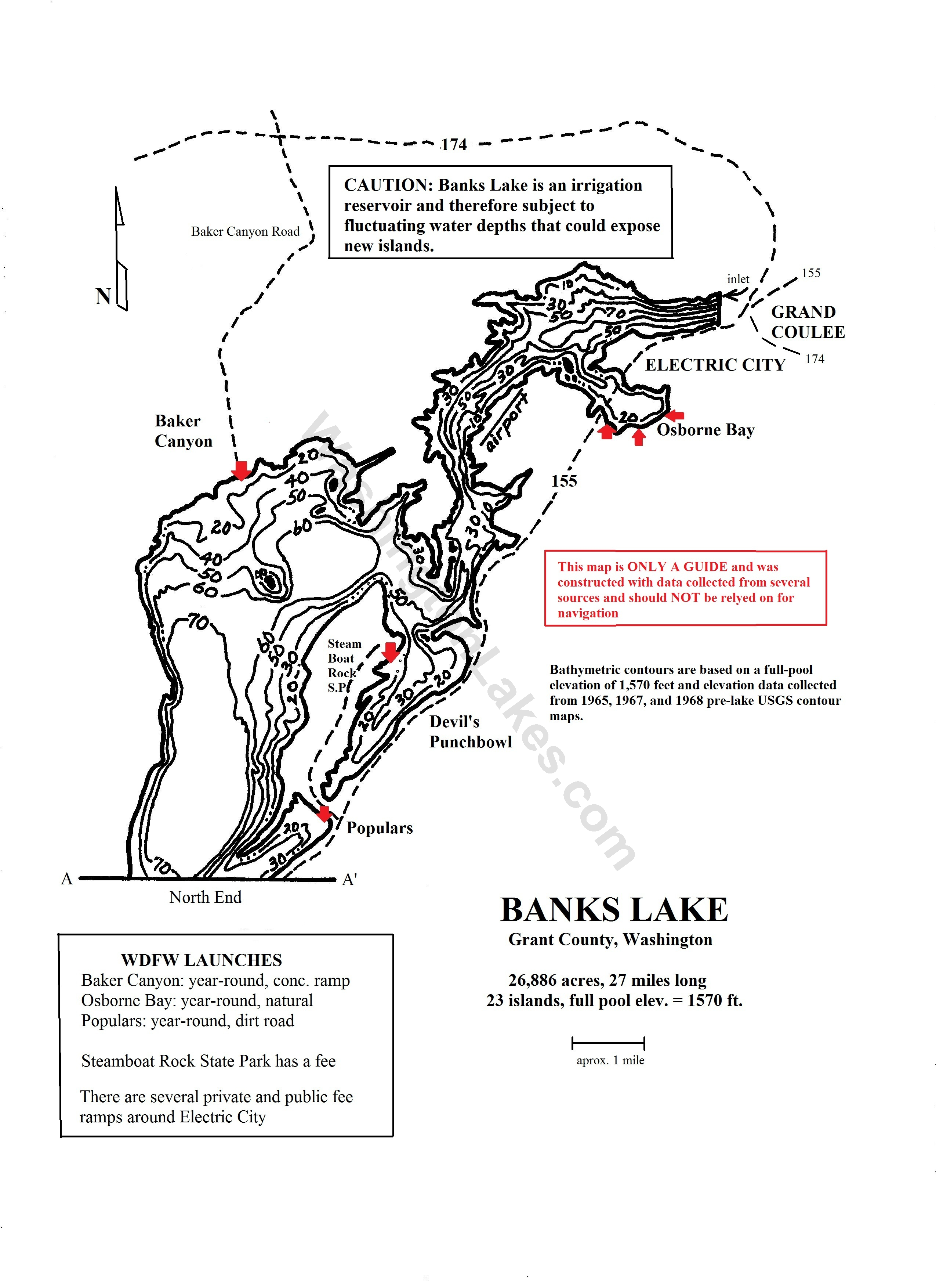 Baker Lake Depth Chart