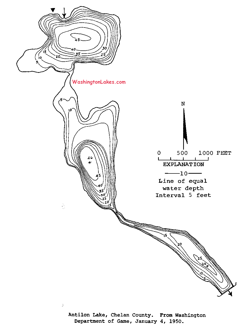 Banks Lake Depth Chart